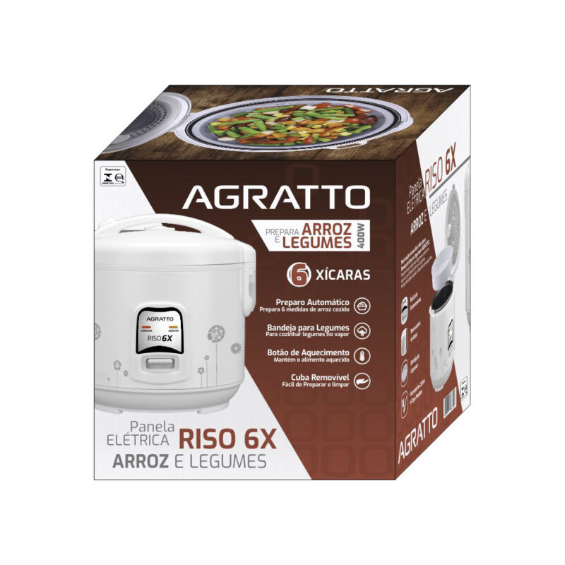 Panela de Arroz Elétrica Agratto 6 Xícaras Cor Branca (PA6X) - 127V - Imagem 5