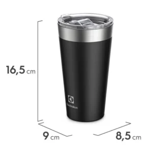 Copo Térmico Electrolux 560ml Preto Sense com Tampa Hermética
