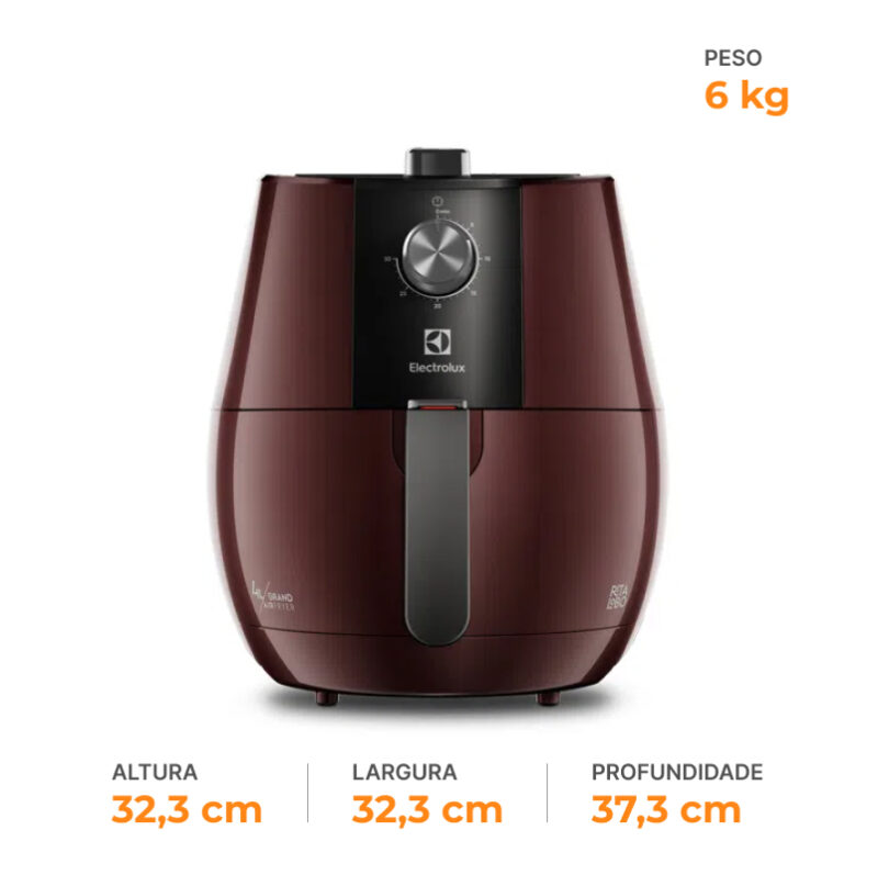 Air Fryer Electrolux 4L Grand Efficient 1400W por Rita Lobo Cor Vermelha - 127V - Imagem 3