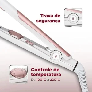 Chapinha/Prancha Alisadora Mondial White RoseLineP-50 Bivolt